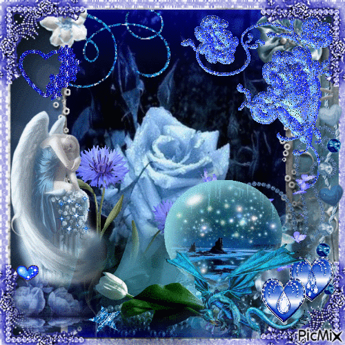 blue rose - Darmowy animowany GIF