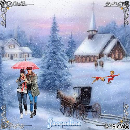paysage de neige - Ingyenes animált GIF