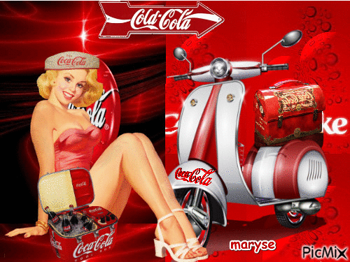 vintage coca cola - GIF animado grátis