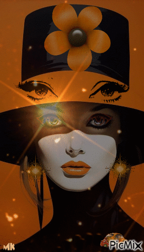 Mujer en naranja - 免费动画 GIF