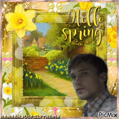♠William Moseley in the Spring Garden♠ - Безплатен анимиран GIF