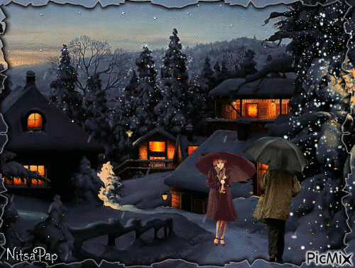 Christmas night. - GIF animado grátis