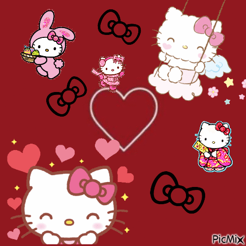 Hello Kitty backround - 無料のアニメーション GIF