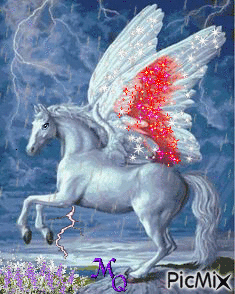 Pegasus in the rain - Darmowy animowany GIF