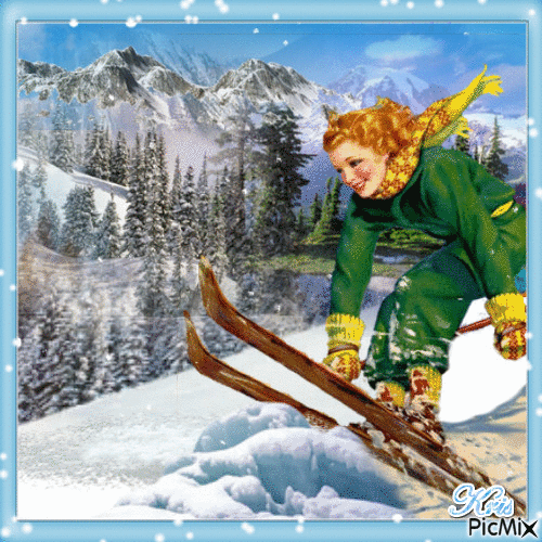 La Skieuse ⛄🎄💝 - Ingyenes animált GIF