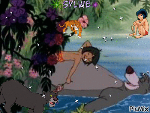 le livre de la jungle ma création a partager sylvie - Ingyenes animált GIF