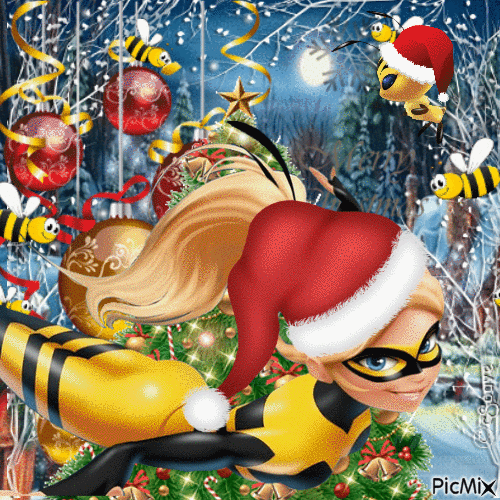 Bee Merry and Bright - Ilmainen animoitu GIF