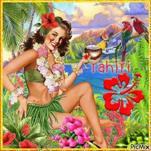 Good Morning Hawaiian Girl - Darmowy animowany GIF