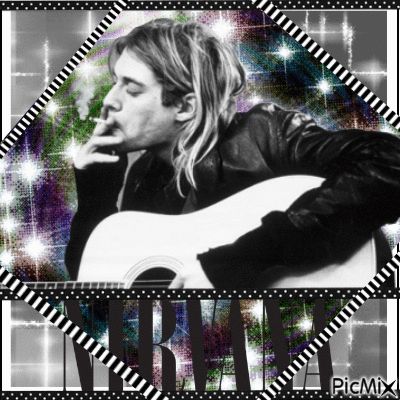 Kurt Cobain (Nirvana) - Nemokamas animacinis gif