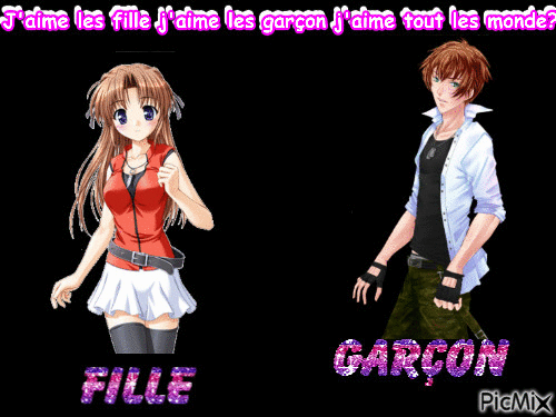 Garçon ou fille set pareil♥ - Zdarma animovaný GIF