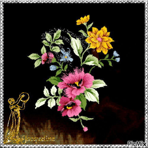 magnifiques fleurs - Gratis geanimeerde GIF