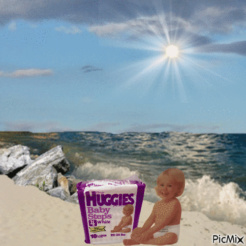 Beach baby - Бесплатный анимированный гифка