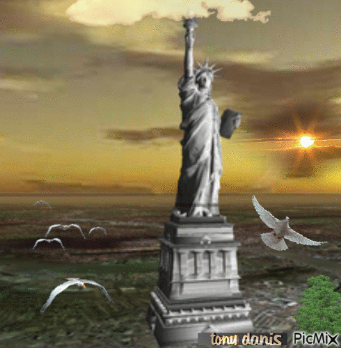 LIBERTY FREEDOM original backgrounds, painting,digital art by tonydanis - Free animated GIF