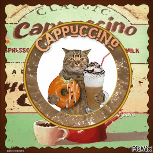 Cappuccino für katze - GIF animé gratuit