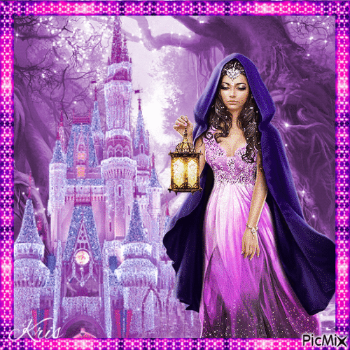 Une princesse dans les tons violets - 無料のアニメーション GIF