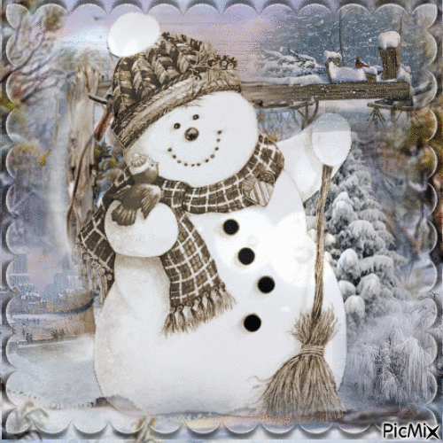 bonhomme de neige - Gratis animeret GIF