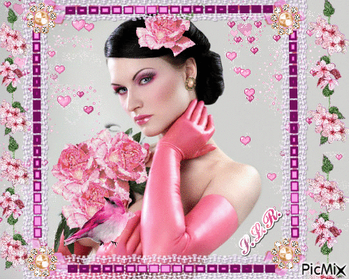 Woman in rose - Δωρεάν κινούμενο GIF