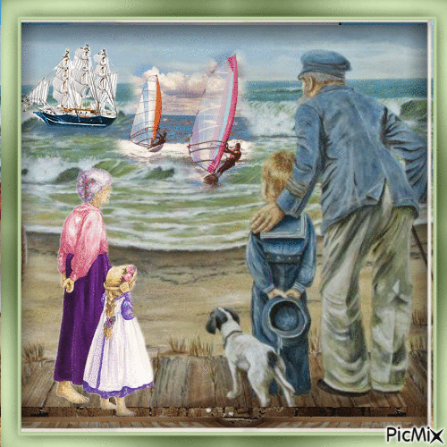 Os avós ao pé do mar - Bezmaksas animēts GIF