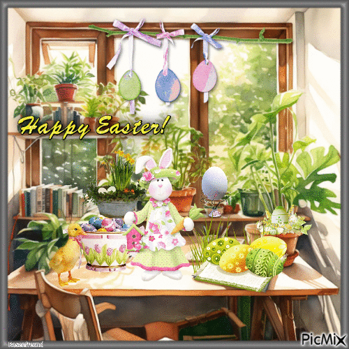 Easter Window - Ilmainen animoitu GIF