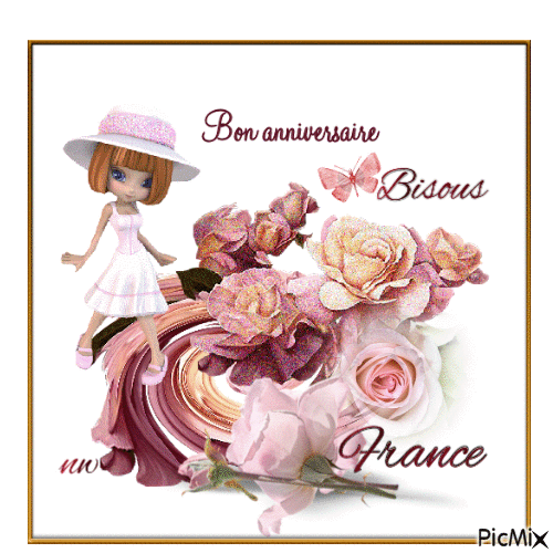Bon anniversaire France - Бесплатный анимированный гифка