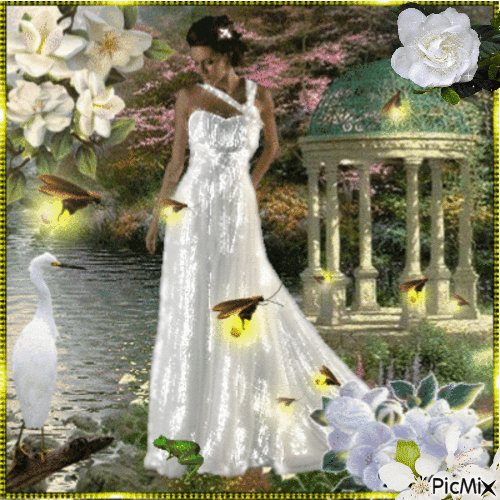 Lady in White - Δωρεάν κινούμενο GIF