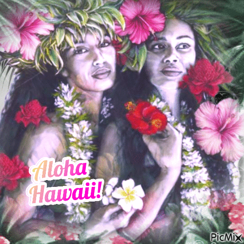 Les hawaïennes - Animovaný GIF zadarmo