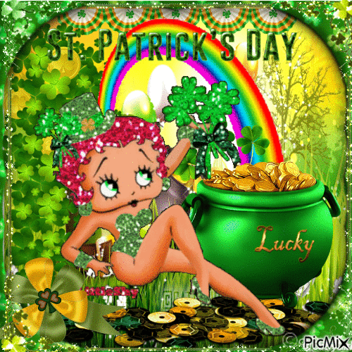 st. patrick's day Betty - Free animated GIF