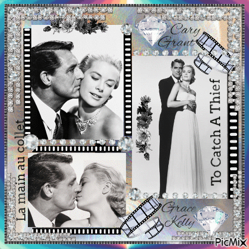 Grace Kelly & Cary Grant, Acteurs américains - GIF animé gratuit