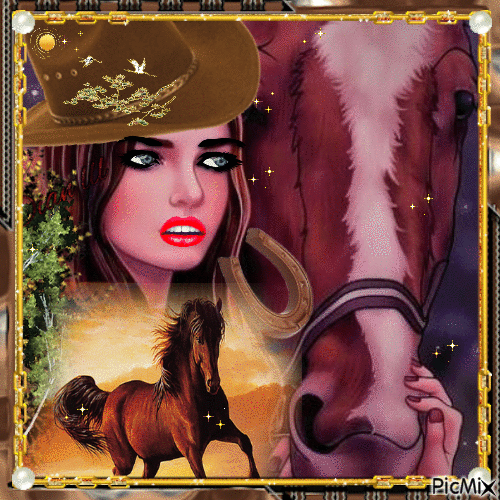 A Girl and her Horse~ - GIF animé gratuit
