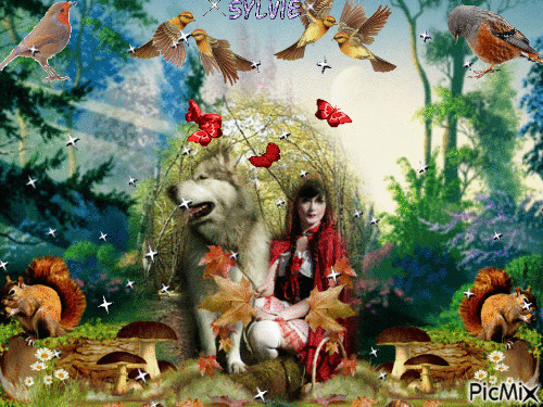 le petit chaperon rouge ma création a partager sylvie - Free animated GIF