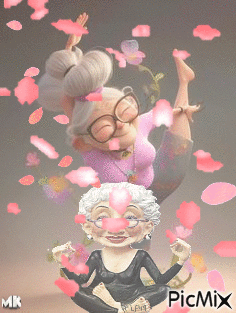 La abuela en sus clases - GIF animé gratuit