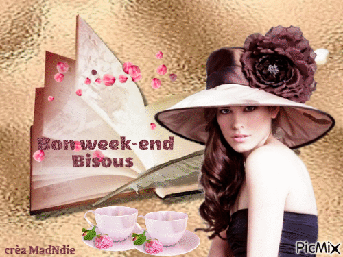 bon week end, bisous - Безплатен анимиран GIF