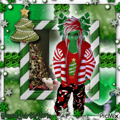 {♠♠♠}Green Christmas Catboi{♠♠♠} - Ingyenes animált GIF