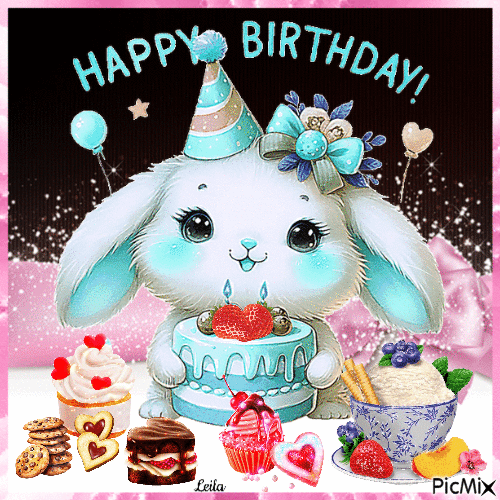 Happy Birthday. Cakes - GIF animé gratuit