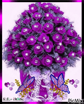 Purple flowers. - GIF animé gratuit