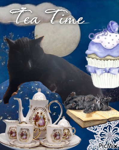 tea time featuring McGinty the cat - darmowe png