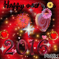 Happy New Year 2016 - Free animated GIF