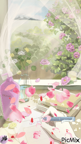 Pétalos de rosas - 無料のアニメーション GIF