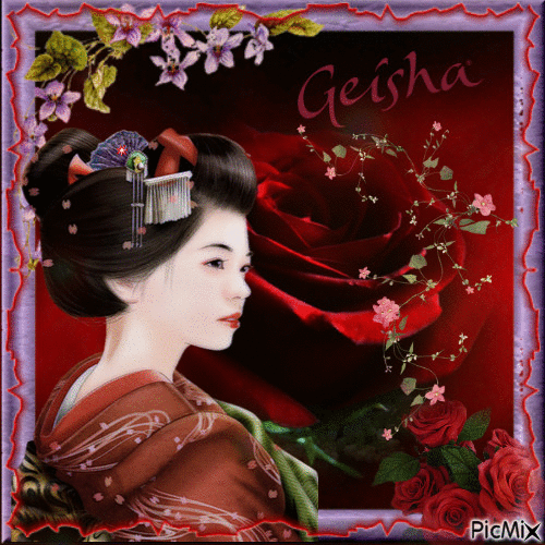 portrait geisha - GIF เคลื่อนไหวฟรี