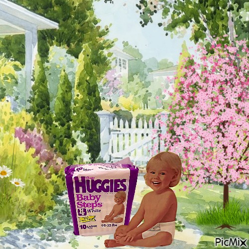 Baby in garden 2 - δωρεάν png