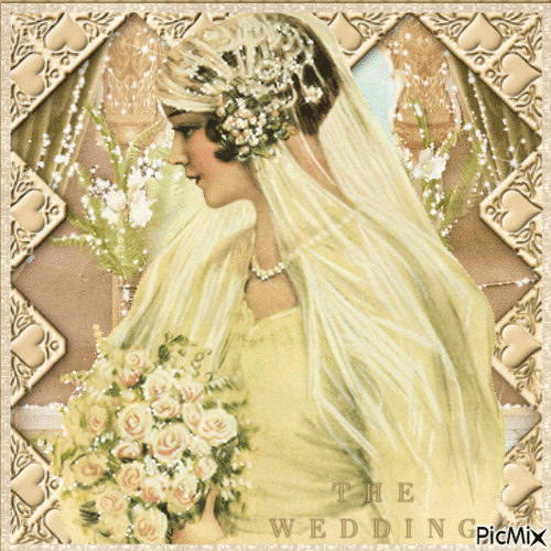Portrait of a bride in beige tones - Free animated GIF