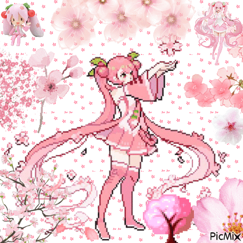 Sakura miku - GIF animado gratis