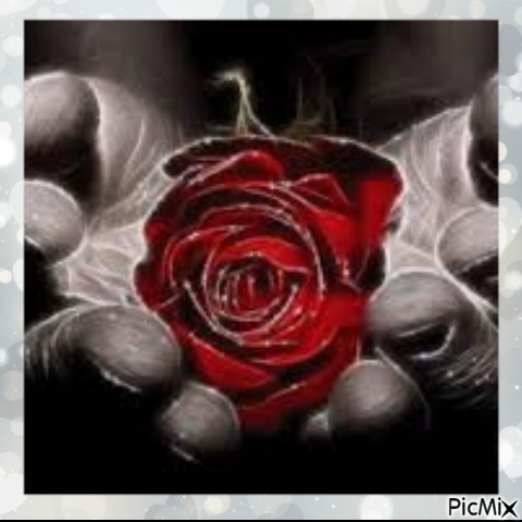 Une rose dans la main - безплатен png