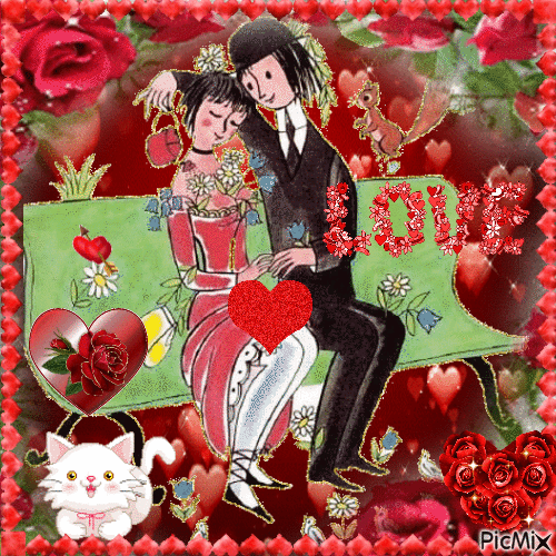 Valentine's Day Peynet Lovers - Besplatni animirani GIF