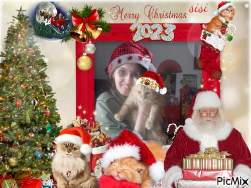 moi et ma belle roussette merry christmas 2023 - 免费PNG