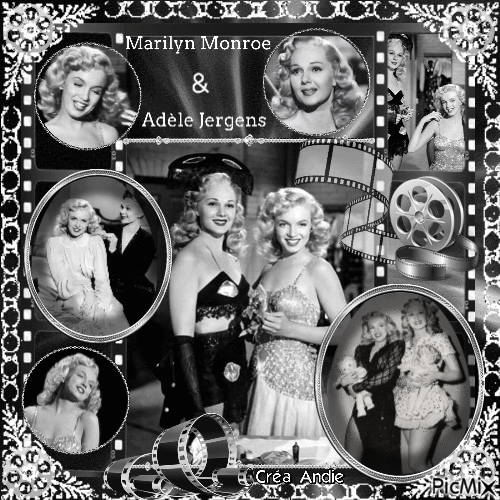 Marilyn Monroe & Adèle Jergens - Free animated GIF