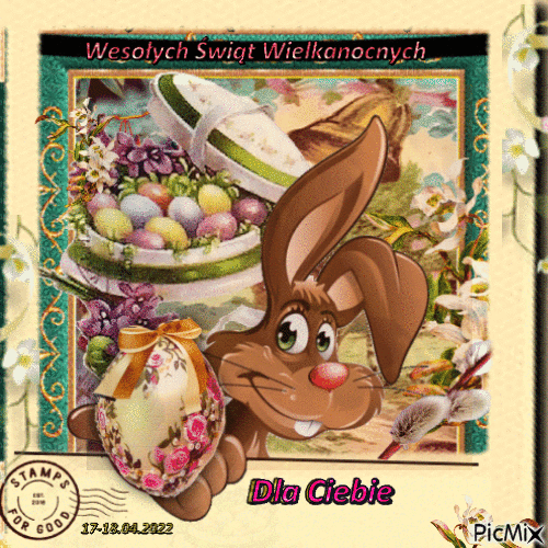 Wesołego zajączka,Happy,Easter bunny  for you - GIF animé gratuit