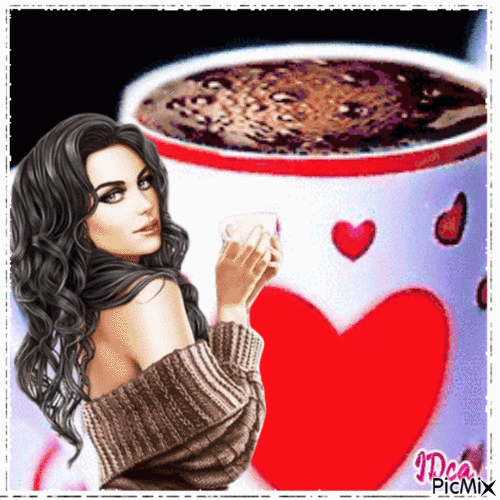Love coffee - GIF animado grátis