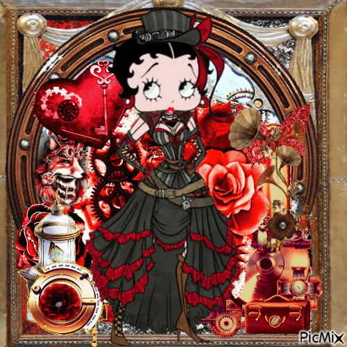 steampunk betty boop - Free animated GIF
