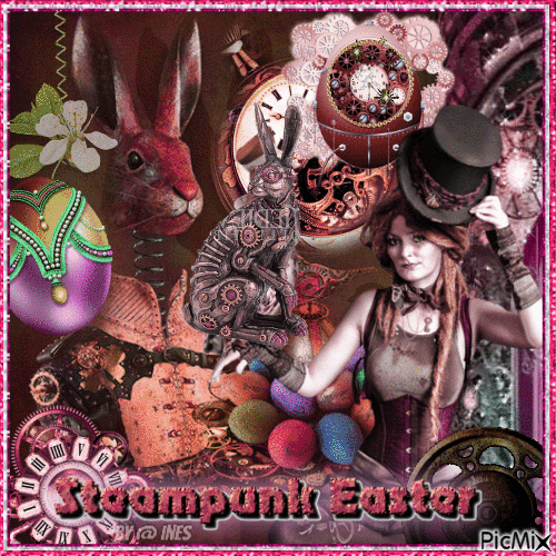 Happy Steampunk Easter - Free animated GIF